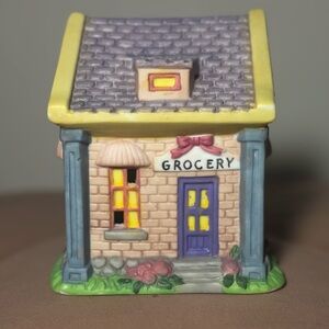 Easter Village Ceramic Grocery Store Figurine - 1990s Vintage Avon Products
